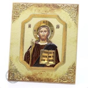Orthodox Icon Lord Jesus Christ Pantocrator. Gold Plated .999. B246