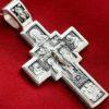 Lord Almighty Icon Russian Orthodox Prayer Body Cross Solid Silver 925 Authentic Jewelry Made in Russia. B353