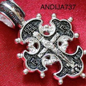Russian Orthodox Crucifix Save and Protect Prayer. Silver 925. Christian Jewelry. Sale Price !!! B345