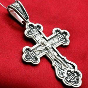 Big Russian Greek Orthodox Icon Body Coss Silver 925. Save And Protect Prayer. Made in Russia Elizaveta Factory. B352