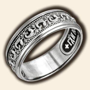Lords Prayer Save And Protect Orthodox Christian Solid Ring Silver 925. St Fish Image. B325