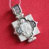 Rare Encolpion Triptych The Lord Almighty Russian Orthodox Jewelry Solid Silver 925. Mother of God Icon + 4 Evangelist. B370
