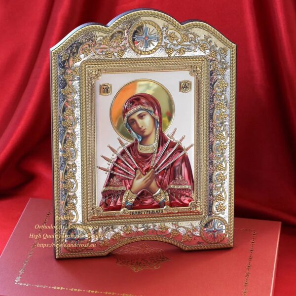 Seven Swords Mother of God Icon 21x28