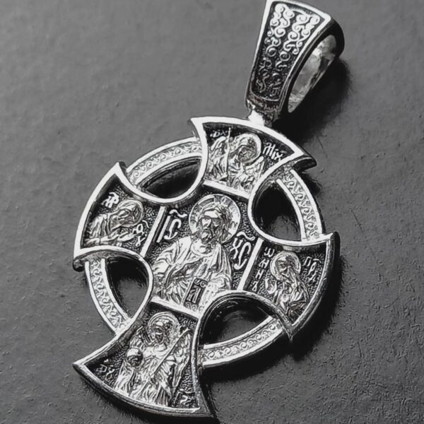 Guardian Angel St Nicholas John The Baptist Eastern Orthodox Baptism Prayer Cross Christian Jewelry For Men Silver 925