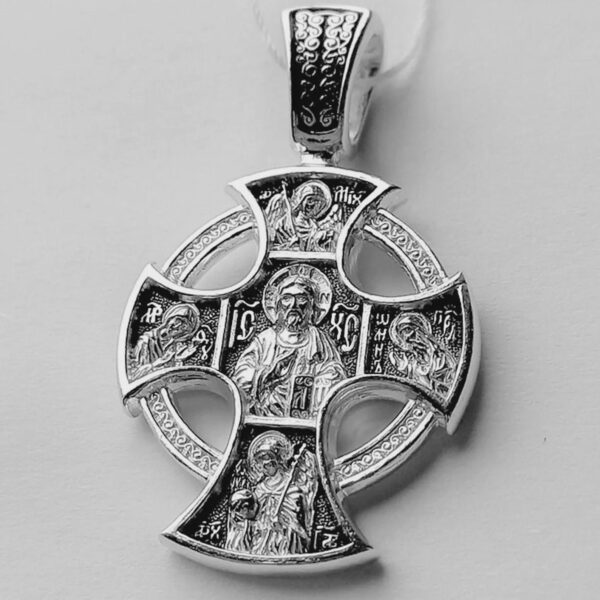 Eastern Orthodox Cross Pendant Celtic Design Silver 925 Handmade Jesus Crucifix For Baptism Religious Gift For Men Women Blessed