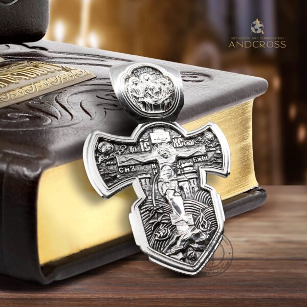 Sterling Warrior Cross Holy Trinity & Saints 18.5g