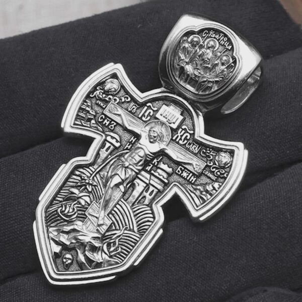 Men Christian Russian Greek Orthodox Baptist Silver925 Body Warrior Crucifix. Alexander Nevski Dmitri Donskoy Archangel Michael Holy Trinity