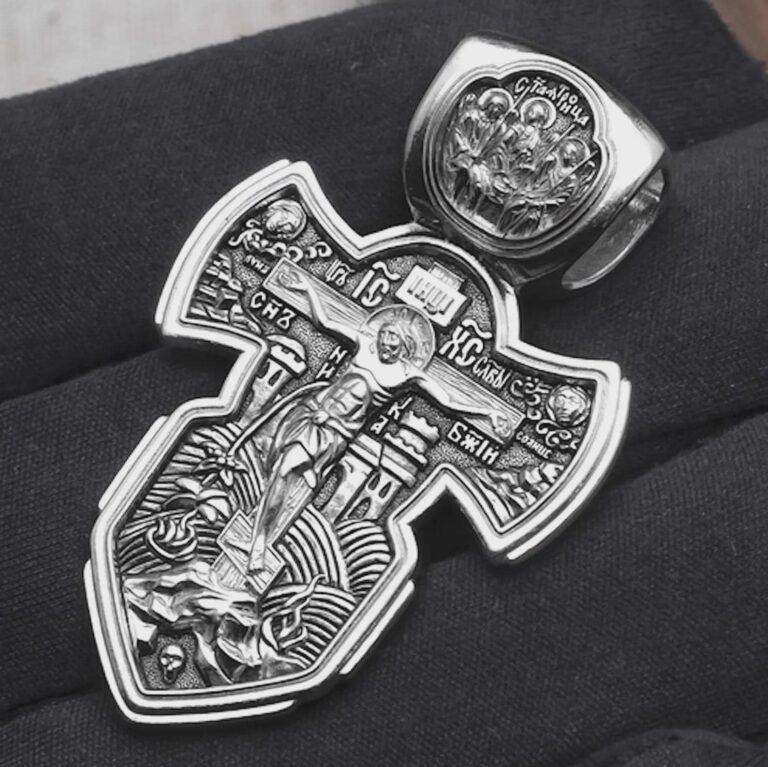 Men Christian Russian Greek Orthodox Baptist Silver925 Body Warrior Crucifix. Alexander Nevski Dmitri Donskoy Archangel Michael Holy Trinity
