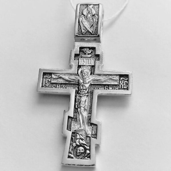 Orthodox Baptism Crucifix Russian Greek Necklace For Men Silver 925 Christian Religious Handmade Jewelry Blessed