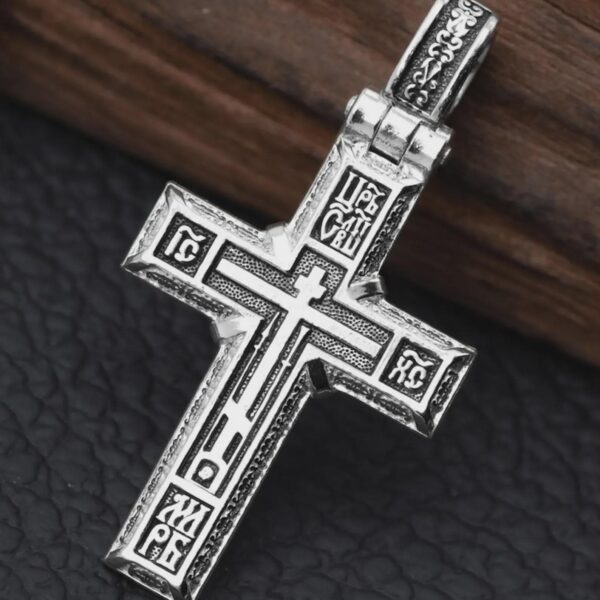 Eastern Orthodox Baptismal Golgotha Crucifix Russian Greek Necklace For Men Women Silver 925