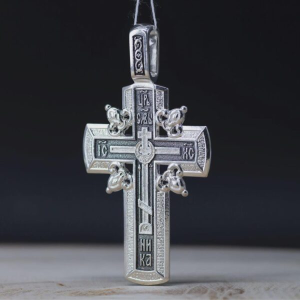 Eastern Orthodox cross pendant Golgotha Men christian crucifix silver 925 handmade religious jewellery
