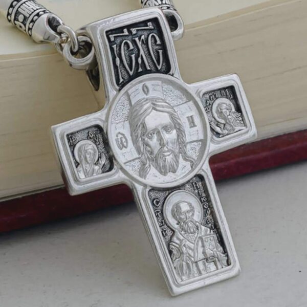 Eastern Orthodox Silver 925 Prayer Cross Archangel Michael crucifix handmade authentic christian jewellery