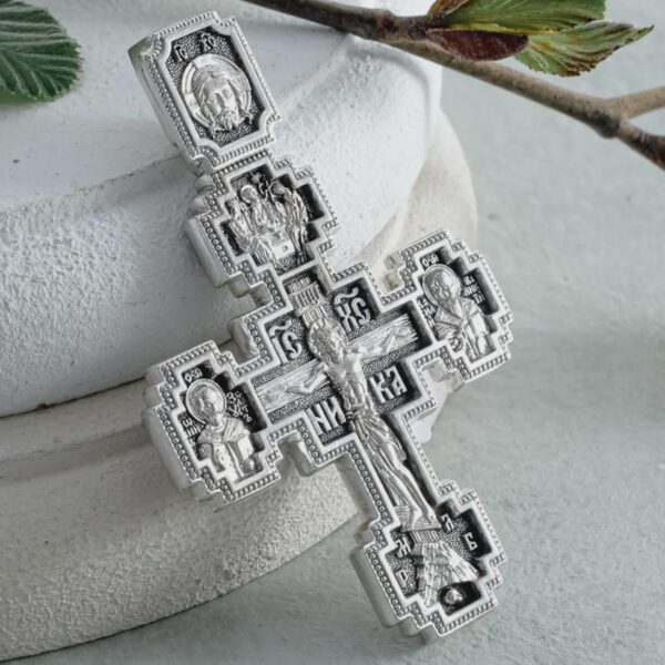 Eastern Orthodox large men silver 925 body crucifix handmade authentic Christian jewellery