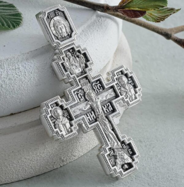 Eastern Orthodox large men silver 925 body crucifix handmade authentic Christian jewellery