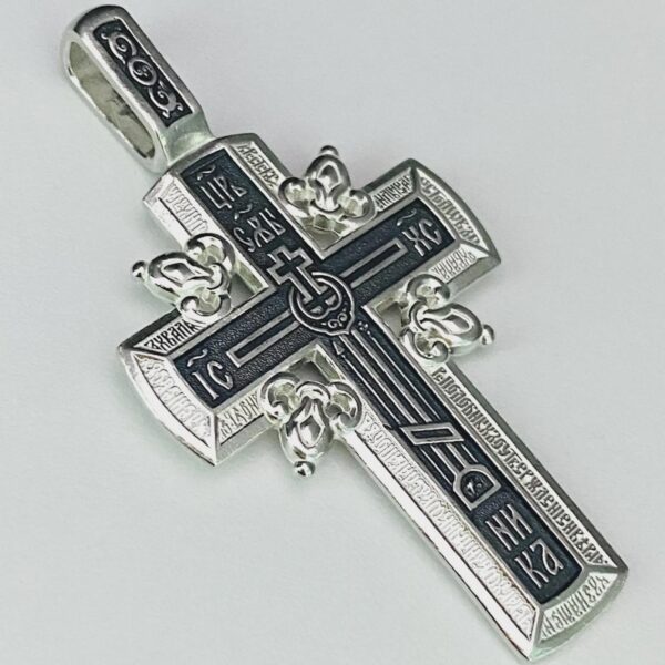 Men Orthodox Golgotha Crucifix Federov Design Russian Greek Baptism Prayer Crucifix Necklace Handmade Silver 925 SALE !!