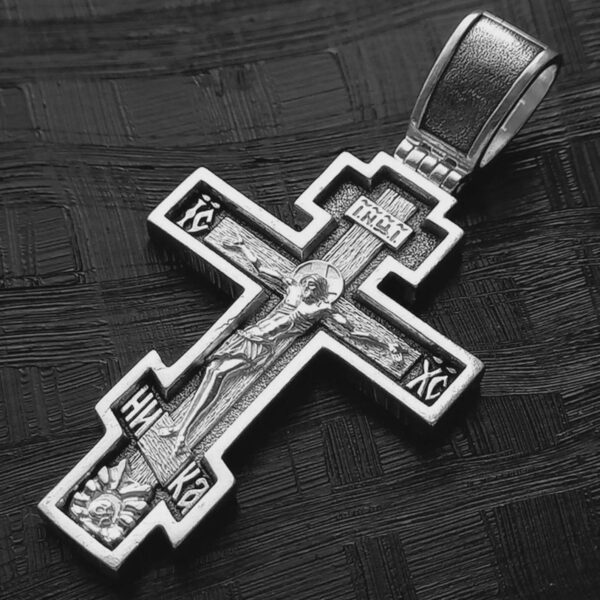 Orthodox Cross Silver 925 Handmade Christian Authentic Prayer Crucifix Baptism Eastern Cross
