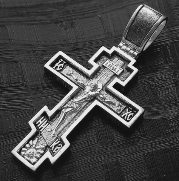Orthodox Cross Silver 925 Handmade Christian Authentic Prayer Crucifix Baptism Eastern Cross