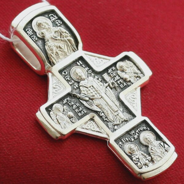 Archangel Michael Gabriel Authentic Russian Orthodox Solid Silver 925 Cross St Nicholas Patron - Image 2