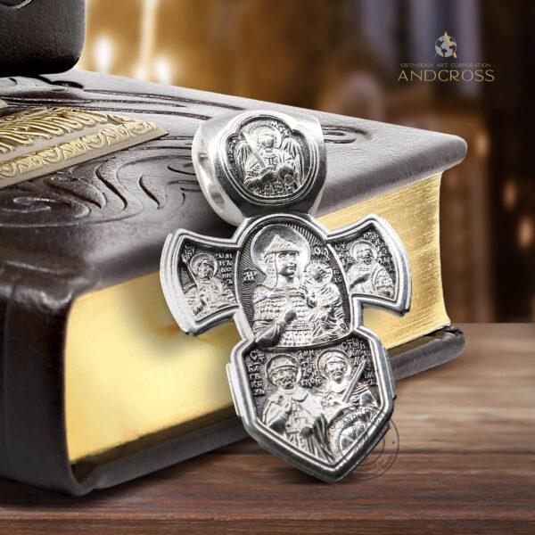 Sterling Warrior Cross Holy Trinity & Saints 18.5g - Image 2