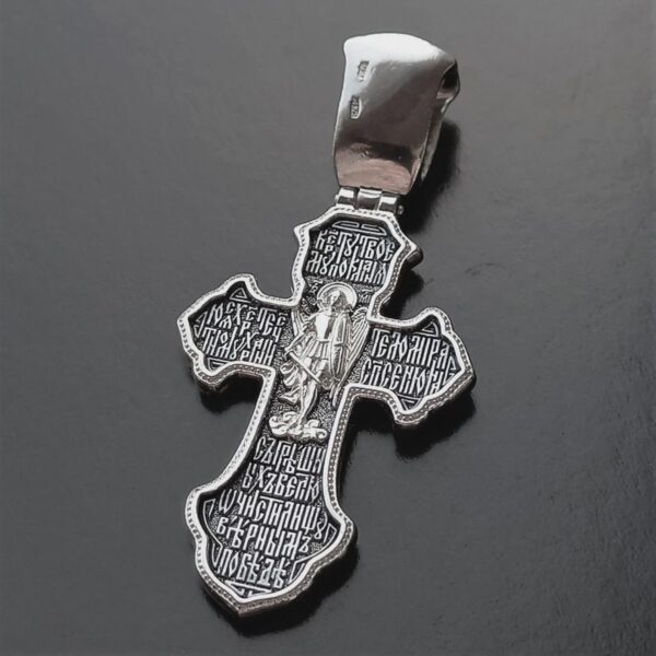 Orthodox Christian Necklace Cross For Men Silver 925 Archangel Michael Holy Trinity Jesus Christ Icon - Image 2