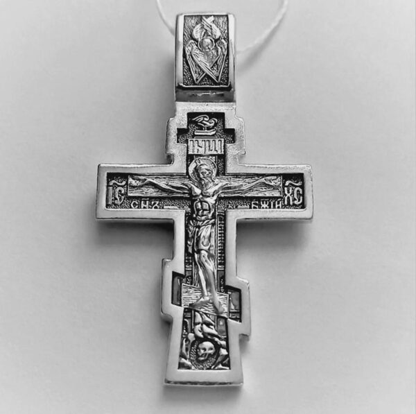Orthodox Baptism Crucifix Russian Greek Necklace For Men Silver 925 Christian Religious Handmade Jewelry Blessed - Image 2