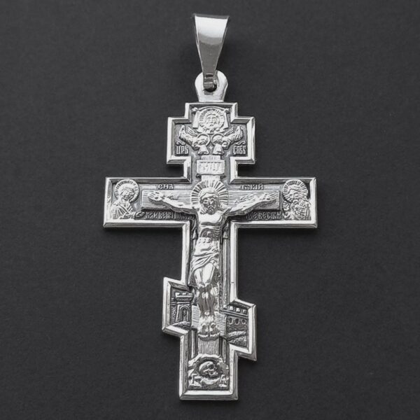 Men Christian Orthodox Prayer Necklace Body Cross Silver 925 Save And Protect Prayer - Image 2