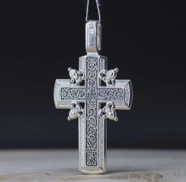Eastern Orthodox cross pendant Golgotha Men christian crucifix silver 925 handmade religious jewellery - Image 2