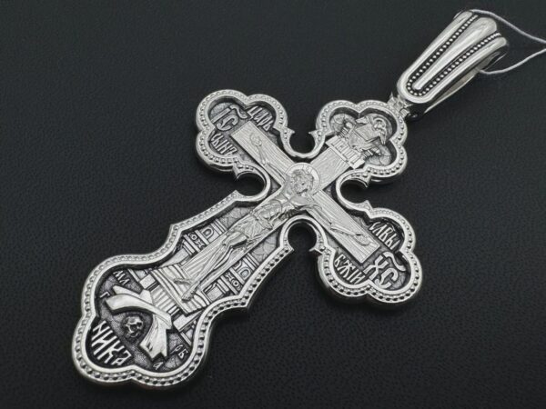 Big Orthodox Handmade Men Body Crucifix Silver 925 Christian Jewelry St George Warrior Mother Of God Pokrov Archangel Michael Gabriel - Image 2