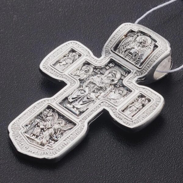 Large Heavy Men Russian Greek Orthodox Baptism Body Cross Silver 925 Handmade Christian Jewelry - Image 2