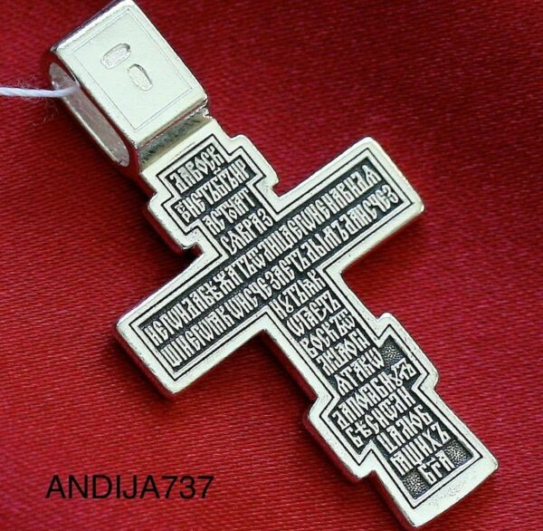 Classical Men Orthodox Prayer Body Cross Silver 925 Blessed. - Image 3