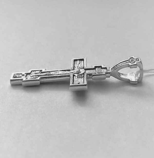 Eastern Orthodox Baptismal Crucifix Russian Greek Necklace For Men Women Silver 925 - Image 3