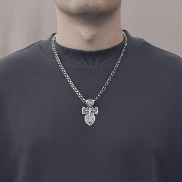 Men Christian Russian Greek Orthodox Baptist Silver925 Body Warrior Crucifix. Alexander Nevski Dmitri Donskoy Archangel Michael Holy Trinity - Image 3