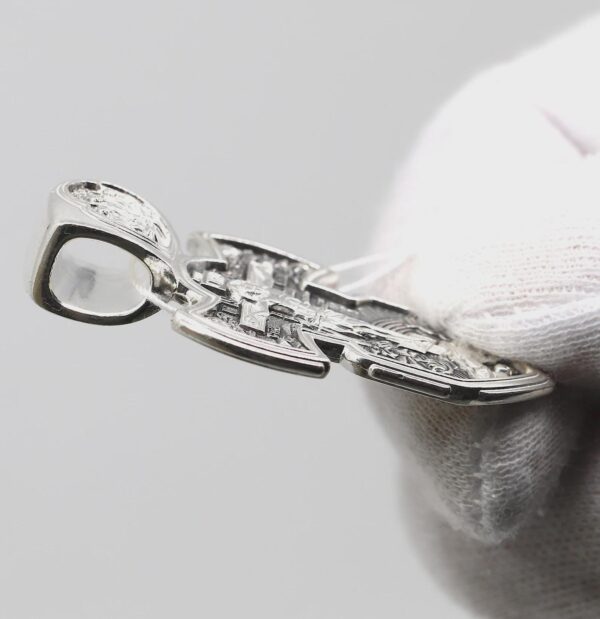 Christian Greek Orthodox Baptist Silver 925 Prayer Body Warrior Crucifix. Alexander Nevski Dmitri Donskoy Archangel Michael Holy Trinity - Image 3