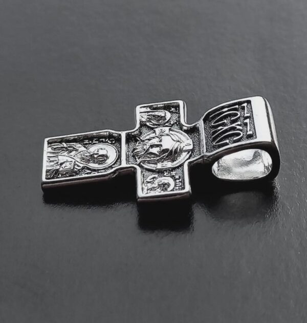 Orthodox Cross Archangel Michael Icon Religious Jewelry Handmade Christian Necklace Silver 925 - Image 3