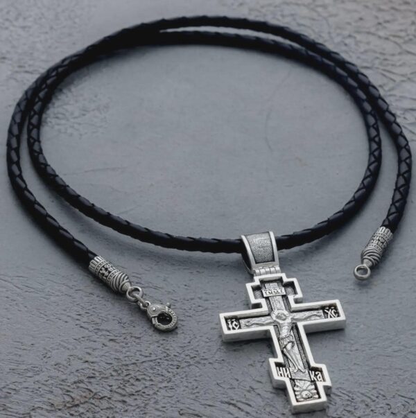 Eastern Orthodox Cross Silver 925 Handmade Christian Authentic Prayer Crucifix Baptism Religious Jewellery. ( For sale only cross ) - Image 3