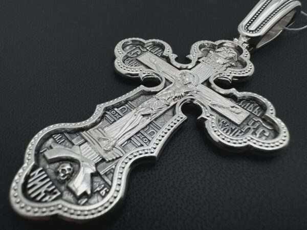 Big Orthodox Handmade Men Body Crucifix Silver 925 Christian Jewelry St George Warrior Mother Of God Pokrov Archangel Michael Gabriel - Image 3