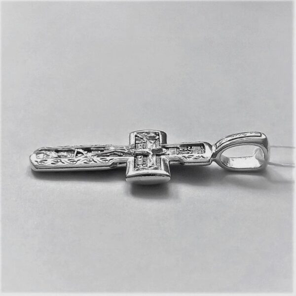 Baptism Men Christian Crucifix Silver 925 Orthodox Cross Mother of God & Archangels Icon. Authentic Jewelry - Image 3