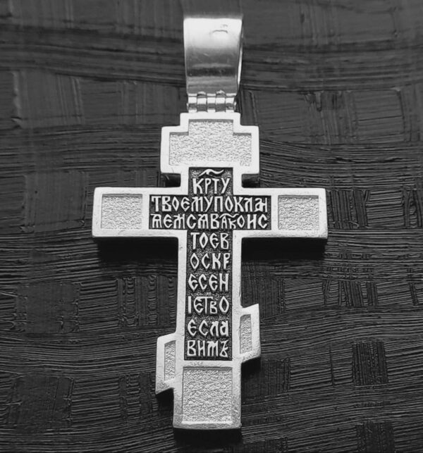 Orthodox Cross Silver 925 Handmade Christian Authentic Prayer Crucifix Baptism Eastern Cross - Image 3