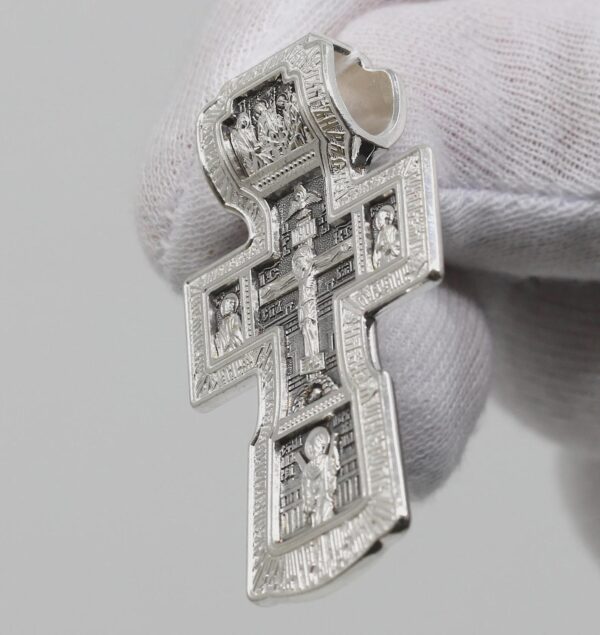 Men Orthodox Body Cross Apostles Peter And Paul Greek Christian Protective Crucifix Silver 925 Authentic Jewelry - Image 4