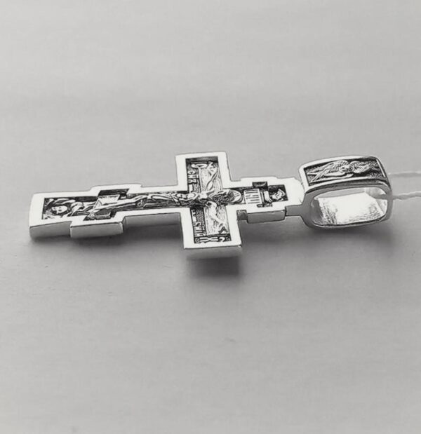 Orthodox Baptism Crucifix Russian Greek Necklace For Men Silver 925 Christian Religious Handmade Jewelry Blessed - Image 4