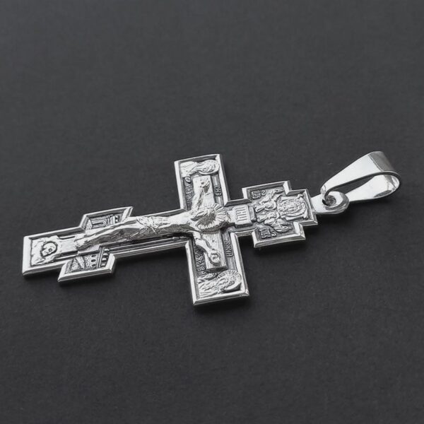 Men Christian Orthodox Prayer Necklace Body Cross Silver 925 Save And Protect Prayer - Image 4