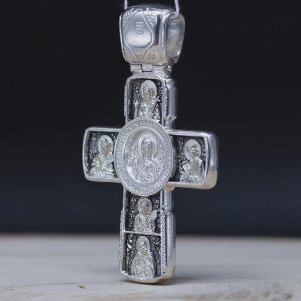 Eastern orthodox cross pendant silver 925 baptism men Christian crucifix authentic handmade religious jewellery - Image 4
