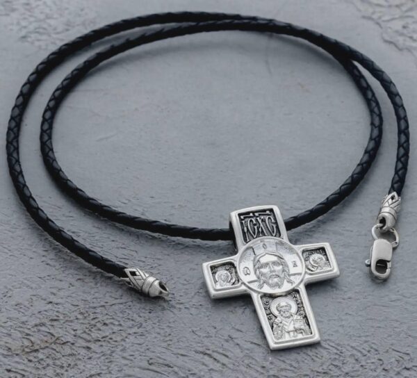 Eastern Orthodox Silver 925 Prayer Cross Archangel Michael crucifix handmade authentic christian jewellery - Image 4