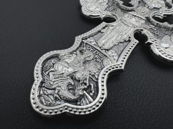 Big Orthodox Handmade Men Body Crucifix Silver 925 Christian Jewelry St George Warrior Mother Of God Pokrov Archangel Michael Gabriel - Image 4