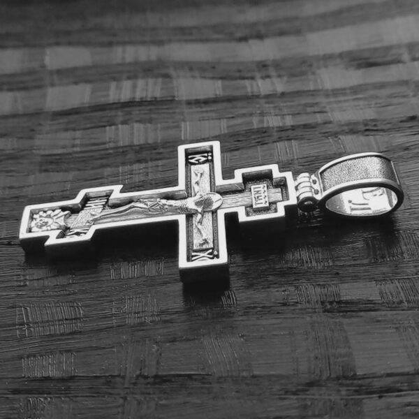Orthodox Cross Silver 925 Handmade Christian Authentic Prayer Crucifix Baptism Eastern Cross - Image 4