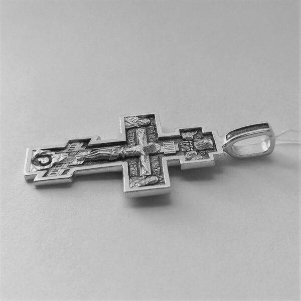 Orthodox Cross For Men Silver 925 Christian Necklace Baptism Gift Precious Cross Prayer Old Slavonic. Handmade Religious Jewelry. Blessed - Image 4