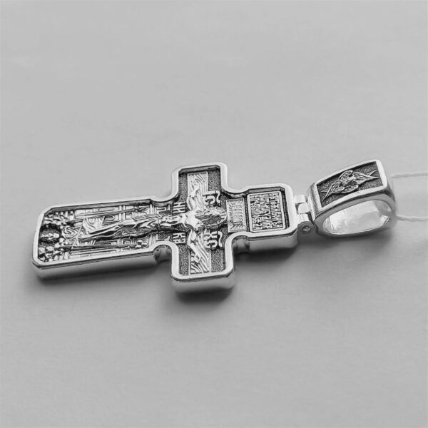Cross Saint Michael Archangel Necklace Christian Body Crucifix Russian Greek Orthodox Cross Pendant Silver 925 - Image 4