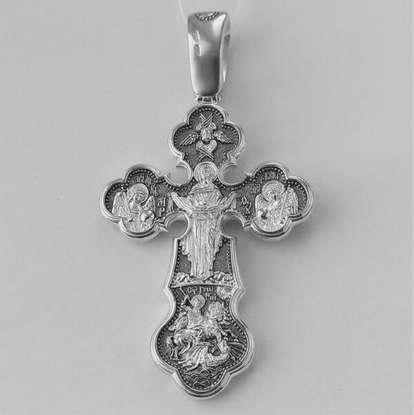 Men Baptism Orthodox Body Cross Silver 925 Authentic Christian Jewelry Russian Greek Design. Saint George Warrior Archangel Michael - Image 5