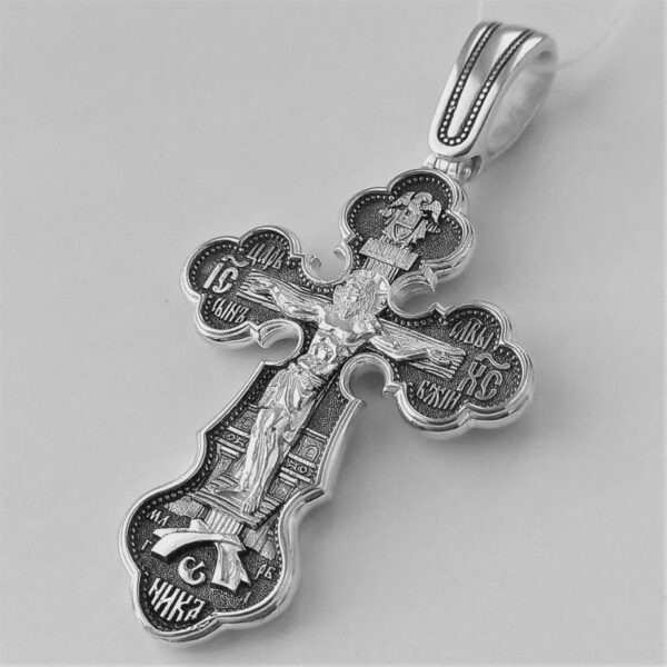 Men Baptism Orthodox Body Cross Silver 925 Authentic Christian Jewelry Russian Greek Design. Saint George Warrior Archangel Michael - Image 6