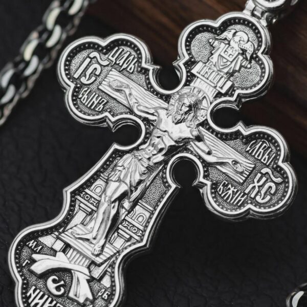 Eastern Orthodox Men Baptism Body Cross Silver 925 Authentic Christian Jewelry Saint George Warrior Archangel Michael Gabriel. Faith Jewelry